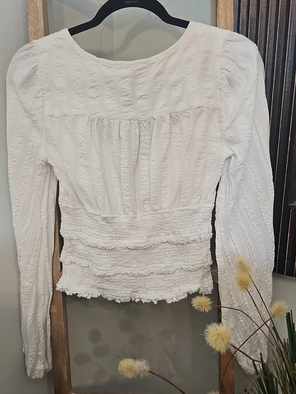 Free People Women's White Lola Cropped Boho Style Top